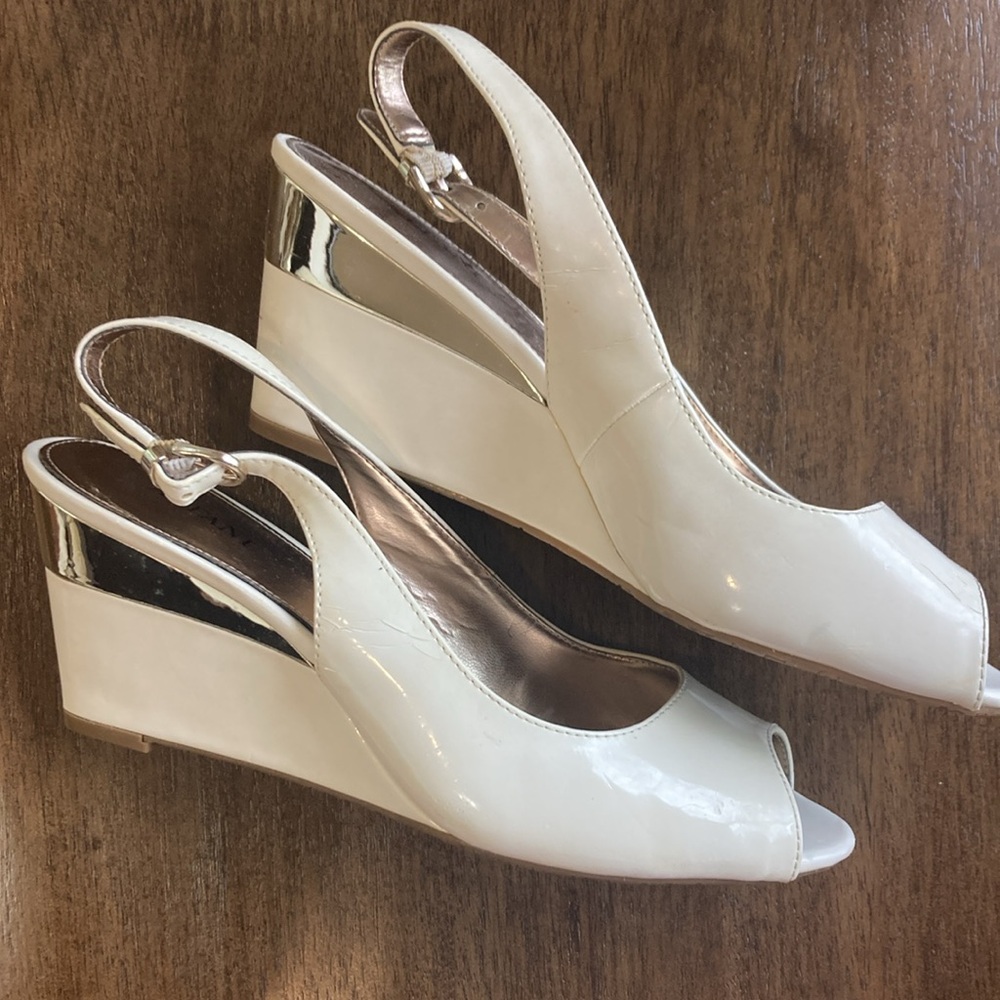 Alfani Bess Sling-Back Open Toe Wedge Heel Pumps   Size 7.5 - Picture 7 of 9